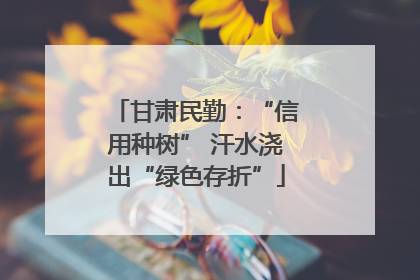 甘肃民勤：“信用种树” 汗水浇出“绿色存折”